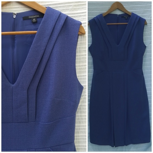 Chadwicks Periwinkle Cocktail Sheath Dress - Picture 1 of 5